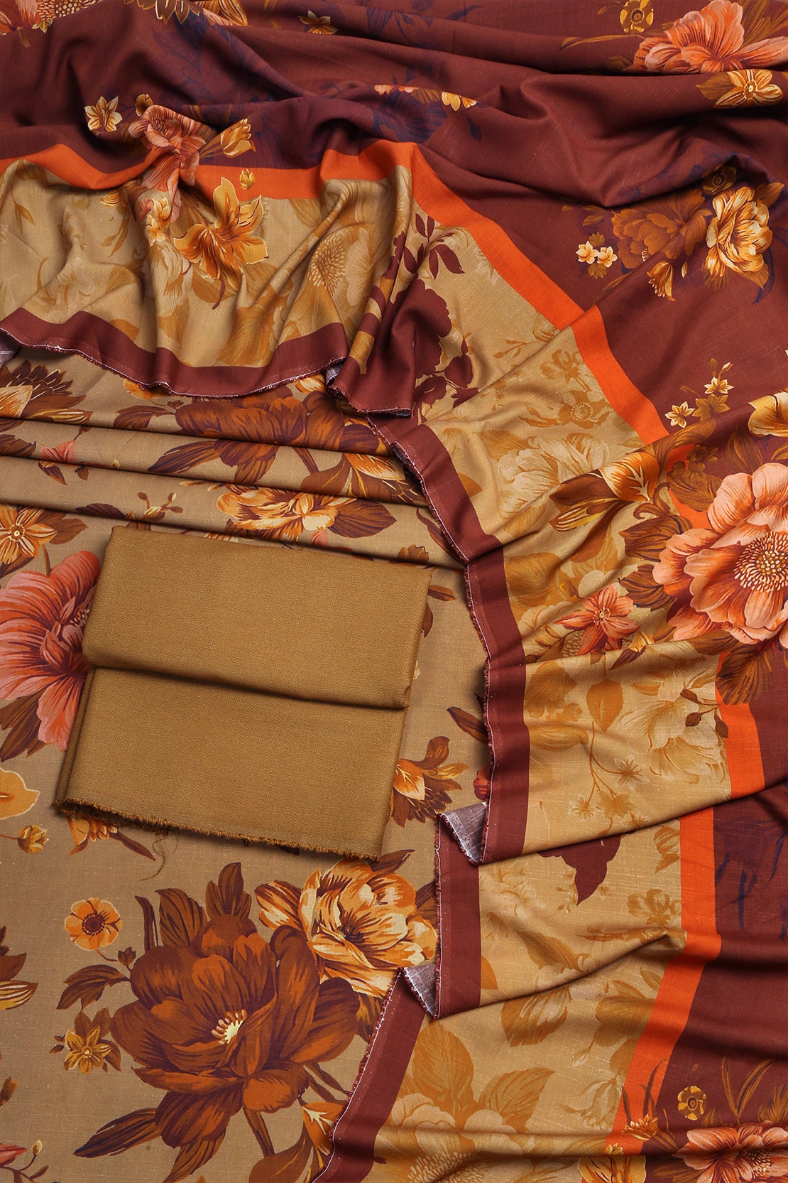 3 Piece - Digitally Printed Linen Slub - WD1208