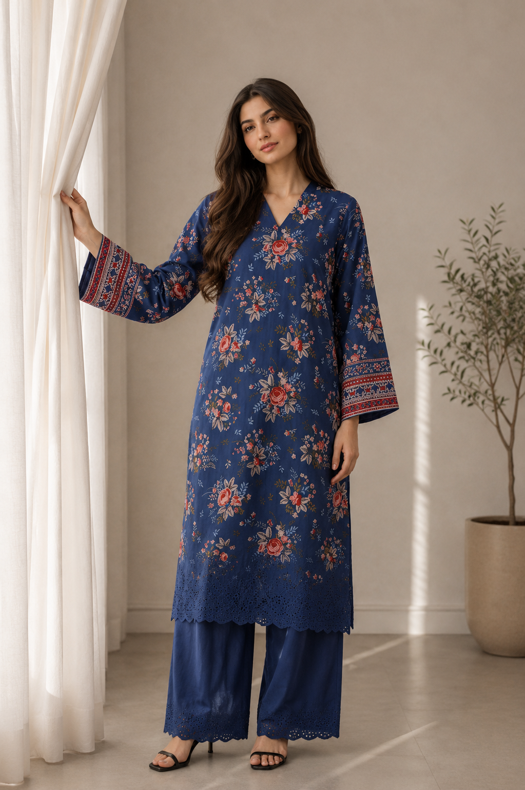 2 Piece - Embroidered Lawn - Fantak 174