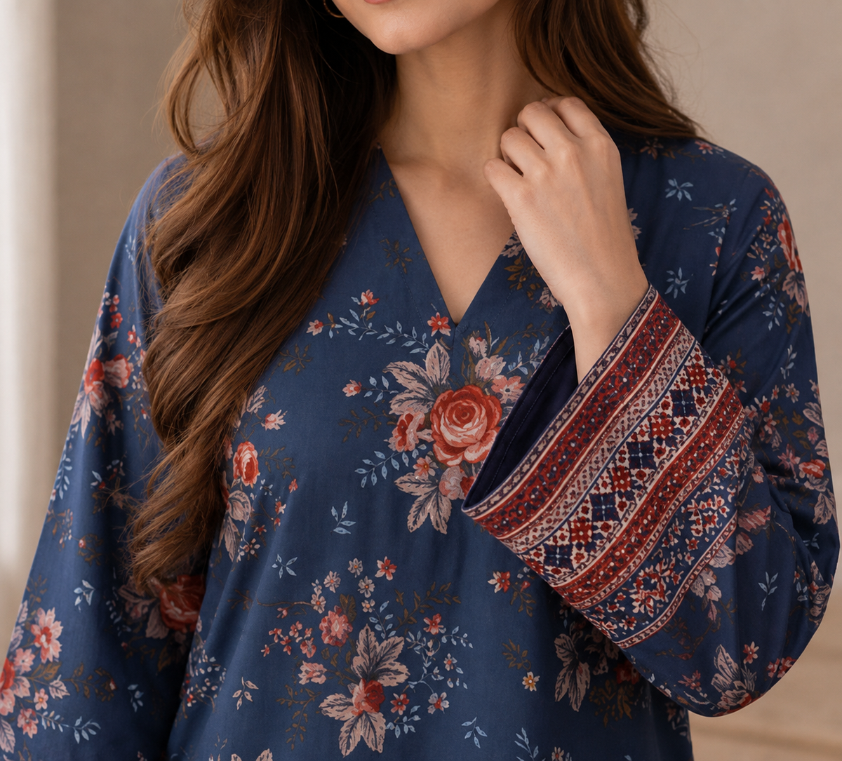 2 Piece - Embroidered Lawn - Fantak 174