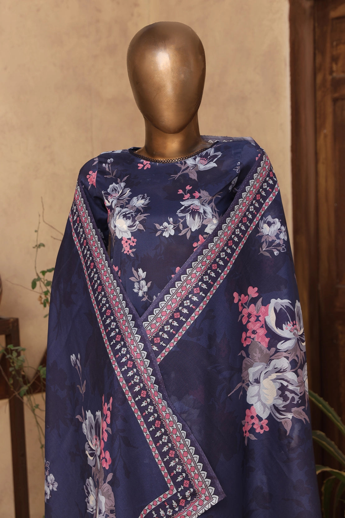 2 Piece - Digitally Printed Doriya Lawn - D303